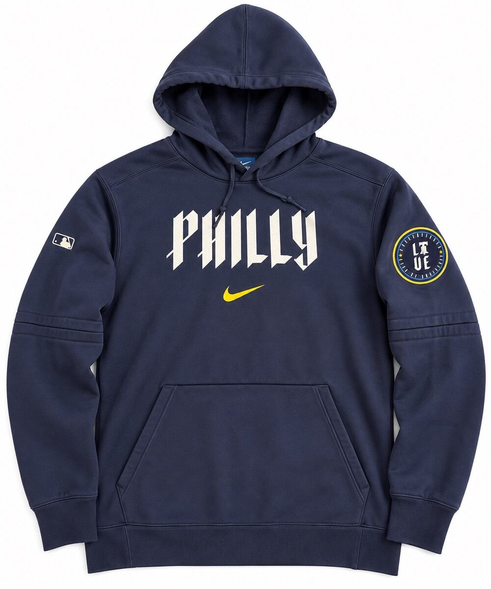Nike Philadelphia Phillies Therma Fit Hoodie Mens M Navy MLB Baseball Pullover